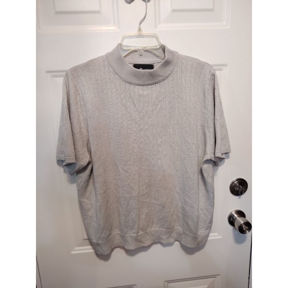 Sag Harbor Grey & Silver Turtle‎ Neck Sweater Women's Size Large